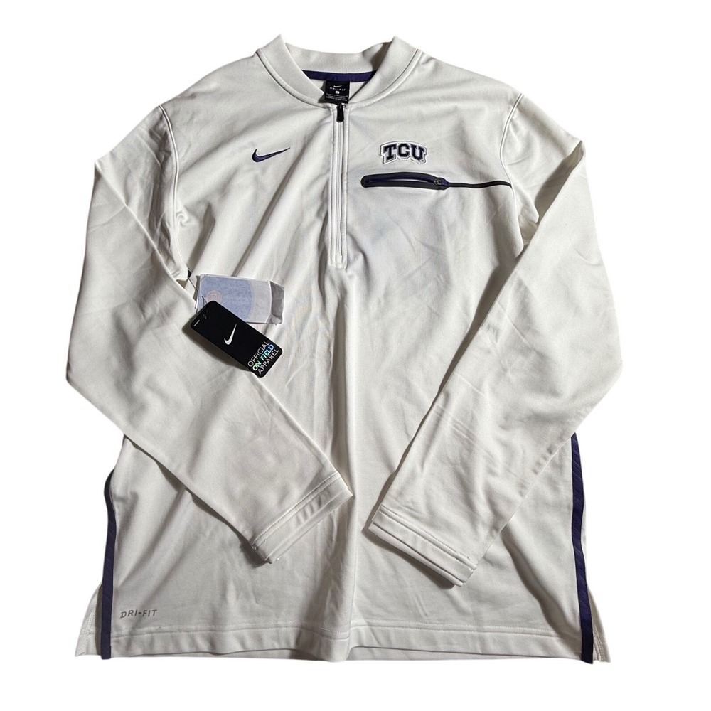 Nike TCU Horned Frogs Dri-FIT Quarter Zip Pullover-1098 Mens Large‎ New W/Tags